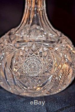 Brilliant Cut Crystal DECANTER Onion Shape Liquor Whiskey Scotch Brandy Cognac