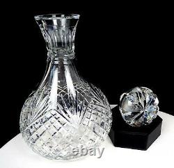 Brilliant Cut Crystal Fan And Diamond Bulbous 10 1/4 Decanter And Stopper