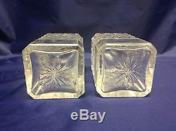 Brilliant Cut Glass Crystal Liquor Decanter Bottles with Stopper Pair