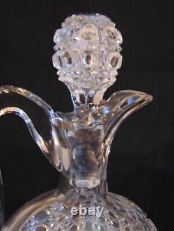 Brilliant Cut Glass Crystal Whiskey Jug Pitcher Ewer Flagon Caning Decanter