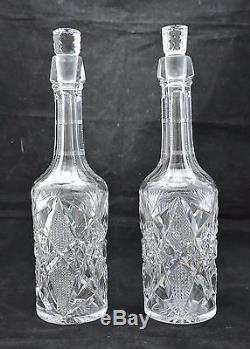 Brilliant Era Cut Glass Decanters-Matched Pair