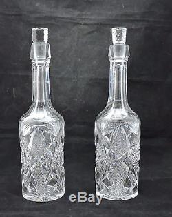 Brilliant Era Cut Glass Decanters-Matched Pair