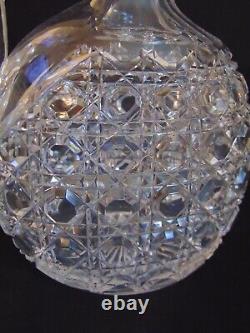 Brilliant Period Cut Glass Crystal Jug Pitcher Ewer Flagon Caning Decanter