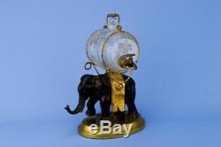 Bronze Elephant Glass Decanter Port Whisky Napoleon III French Antique Mid 19th