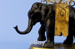 Bronze Elephant Glass Decanter Port Whisky Napoleon III French Antique Mid 19th