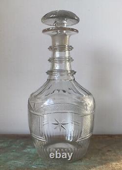 C1810 Fine Antique Irish Cut Glass Decanter. Georgian Regency