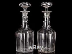 C1820 Pair of Georgian Triple Ring Glass Decanters