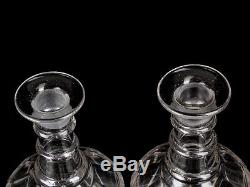 C1820 Pair of Georgian Triple Ring Glass Decanters