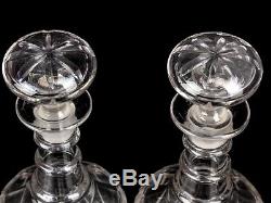 C1820 Pair of Georgian Triple Ring Glass Decanters