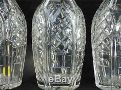 C1850 Three Antique English Cut Glass Wine Decanters Pouring Lip For Tantalus