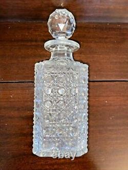 C1870-80 Antique Crystal Cut DECANTER for your Tantalus Replacement 19th century