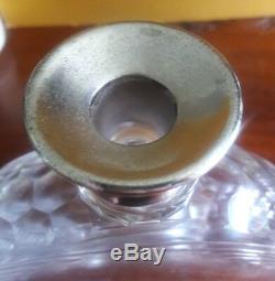 C1928 Cut Glass & Sterling Silver'WHEN TYRED SCOTCH' Decanter by Hulkin & Heath