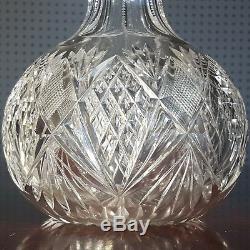 C. 1878 Antique ABP Howard co. Sterling BRILLIANT Cut Glass decanter carafe