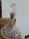 Carr's Of Sheffield Ships Decanter Sterling Silver Linear Cut 24% Lead Crystal