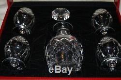 Cartier Crystal Set of 4 Brandy glasses with Decanter in Original Box Case