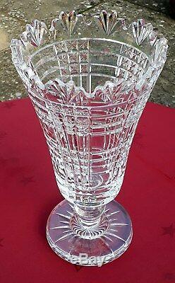 Cc523 SUPERB WATERFORD CRYSTAL MASTER CUTTERS SCALLOPED 10 FOOTED VASE