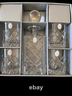 Christian Dior Leaded Crystal Decanter Set Vintage 1980 Cut Glass With Stopper NIB