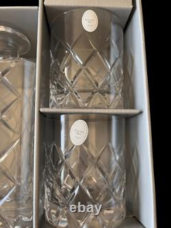 Christian Dior Leaded Crystal Decanter Set Vintage 1980 Cut Glass With Stopper NIB