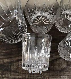 Christofle France Iriana Cut Crystal Decanter & 4 Whiskey Glasses Barware $820
