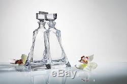 Clear Bohemian Crystal Glass Lovers Decanter Gift Set, Transparent