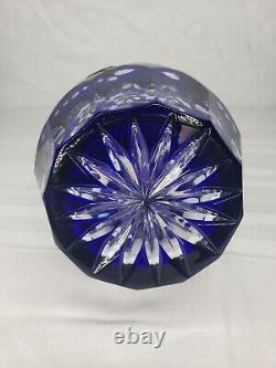 Crystal Cobalt Cut To Clear Bohemian Decanter Hutschenreuther Germany