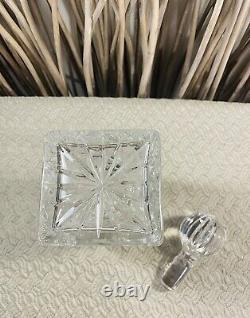 Crystal Decanter Square With Stopper. Eleanor By American Cut. In Excellent