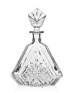 Crystal Decanter Wine Liquor Whiskey Bottle Beverage Cut Glass Bar Triangular