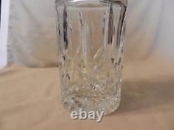 Crystal Liquor Decanter with Cap, Starburst on Bottom, Engraved Cuts on Side (M)
