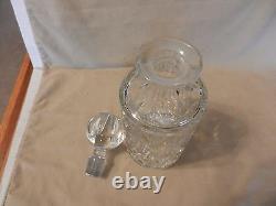 Crystal Liquor Decanter with Cap, Starburst on Bottom, Engraved Cuts on Side (M)