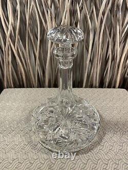 Crystal Ships Decanter With Stopper. Eleanor By American Cut. In Excellent