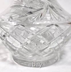 Crystal Wine Decanter Clear Cut Glass Bottle Vintage With Lid Stopper