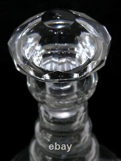 Cut Crystal Glass Decanter Numbered Stopper and Star Bottom 3 Ringed Neck