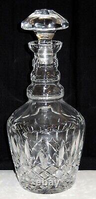 Cut Crystal Glass Decanter Numbered Stopper and Star Bottom 3 Ringed Neck