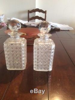 Cut Glass Antique Crystal Whiskey Decanters set of 2 Pcs. Imported 80 Years Old