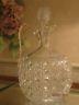 Cut Glass Decanter, Clear Ovoid, Cane, Diamond, 11 With Original Stopper