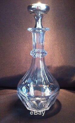 Cut Glass Decanter with Monogramed Sterling Silver Top