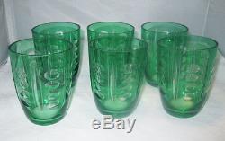 Cut To Clear Crystal Emerald Green Diamond Point Decanter WithGlasses(8 pcs)