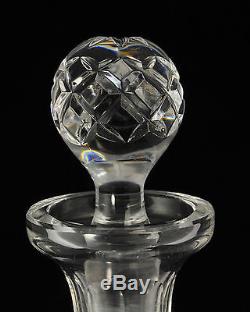 Cut crystal diamond pattern globe shaped decanter