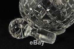 Cut crystal diamond pattern globe shaped decanter