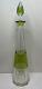 Cut-to-clear Cased Glass 16.25 Decanter Green With Matching Stopper