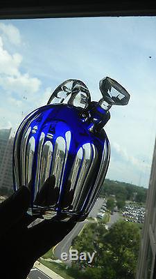 Cut to clear Whiskey Rum Jug decanter cased with 6 glasses Libbey Hoare Hawkes