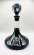 Czech Bohemian Crystal Glass Wine Decanter Ruby Red Cut To Clear With Stopper 12