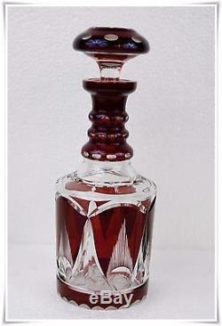 Czech Bohemian crystal glass decanter hand cut Ref. 9159