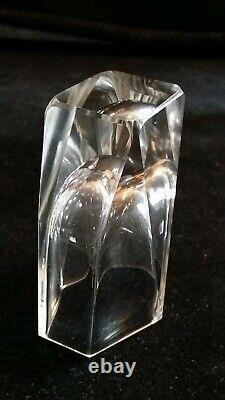 Czech Glass Decanter Set Art Deco Cut Crystal Vintage Rare Geometric Noir