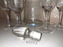 Czechoslovakia Hand Made Crystal Decanter with6 Glasses American Cut Crystal Corp