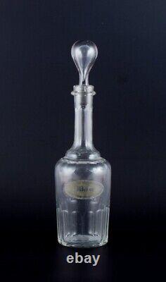 Danish glassworks, carafe for rum in clear mouth-blown facet-cut glass