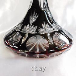 Dark Red Cut to Clear Ships Decanter # 22599