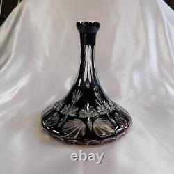 Dark Red Cut to Clear Ships Decanter # 22599