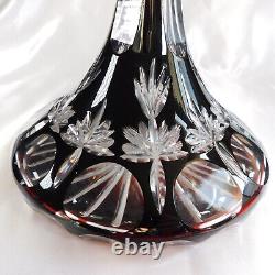 Dark Red Cut to Clear Ships Decanter # 22599