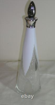 David Redman Decanter Cased Crystal Cut Glass with Silver 15.5 Tall